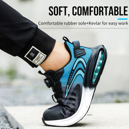 Rotating buckle lightweight and breathable work shoes, protective shoes, industrial safety, puncture resistant steel toe shoes