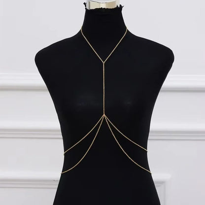 Trendy Cross-Body Body Chain ✨ Sexy Minimalist Integrated Link Jewelry – Versatile Fashion Accessory & Gift for Women