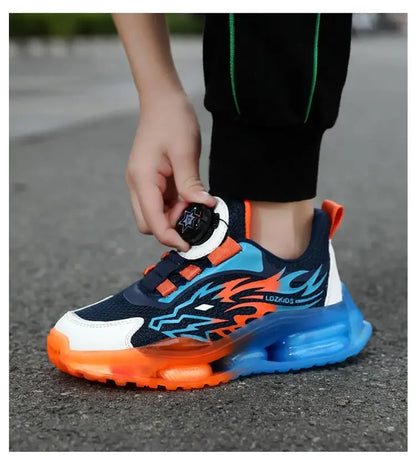 New Anti-skid Leather Kids Sneakers for Boys Running Walking Lightweight Casual Shoes With Fashion Dragon Pattern Size 28-39