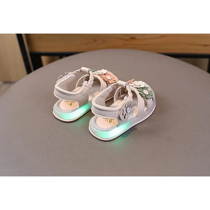 Girls Summer Fashion Light Hollow Breathable Sandals Toe Anti Kick Children Princess Shoes Toddler Toe Flower Toddler Shoes