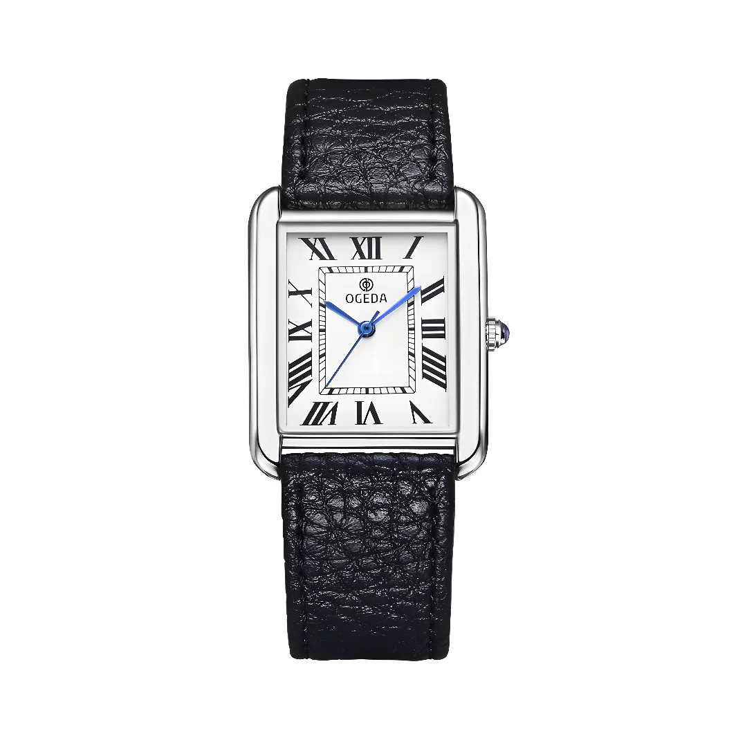 Waterproof Couple Watches Casual Fashion Quartz Stainless Steel Leather Strap Square Dial Men's And Women's Lover Watch