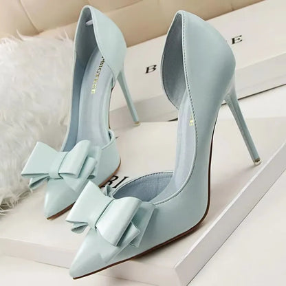Shoes Bow-knot Woman Pumps Stiletto 10.5 Cm Women Basic Pump Pointed Toe Classic Pumps Sexy High Heels Women Shoes 2026