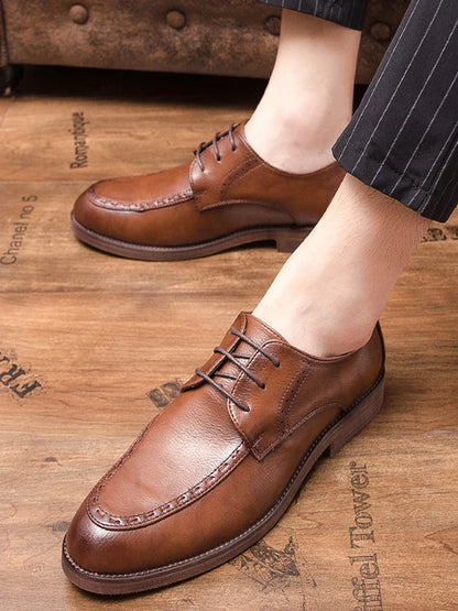 Trend Dress Shoes Man Retro Casual Business Oxfords Leather Shoes Men Formal Social Brogues Wedding Party Leather Shoes For Male