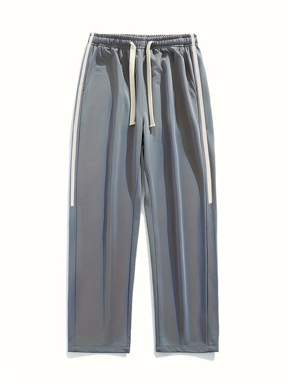 Men's summer sweatpants with drawstrings and pockets, quick-drying loose fit, smart casual jogging bottoms for outdoor activitie