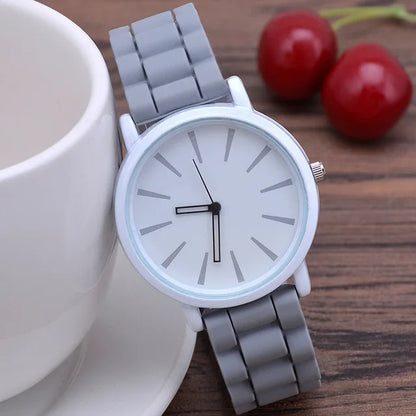Women's Watches Ultrathin Silicone Ladies Bracelet Large Dial Korean Edition Female Student Fashion Quartz Wristwatch UTHAI CE76