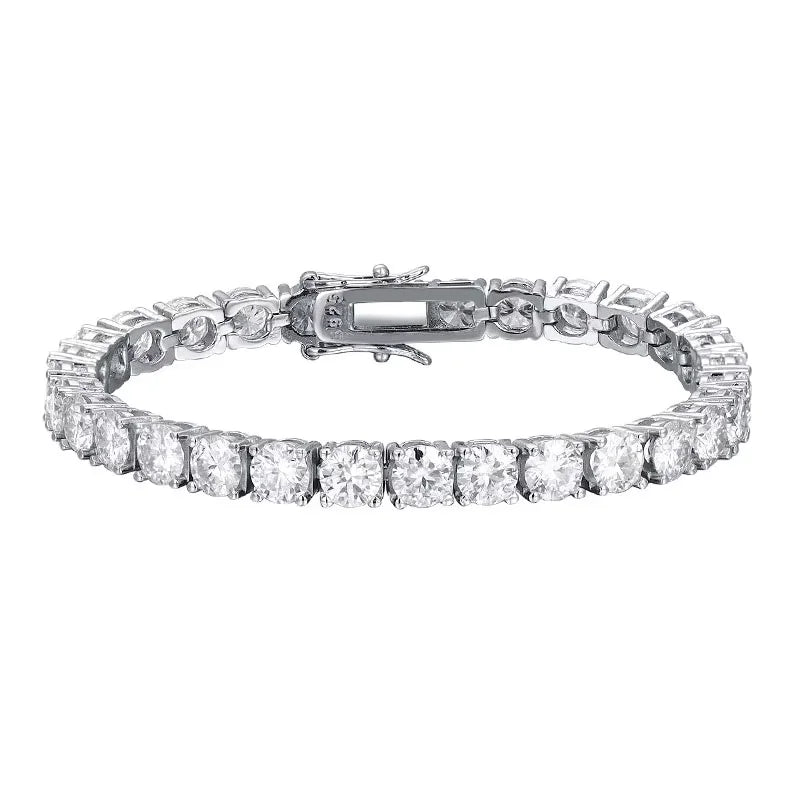 2mm Moissanite Tennis Bracelet 925 Sterling Silver Plated White Gold Bracelet for Women Man Sparkling Party Jewelry