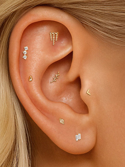 Heart Round Ball Flat Helix Piercing Earring 925 Sterling Silver Ear Studs Geometric Zircon Exquisite Trinket Studs Aretes