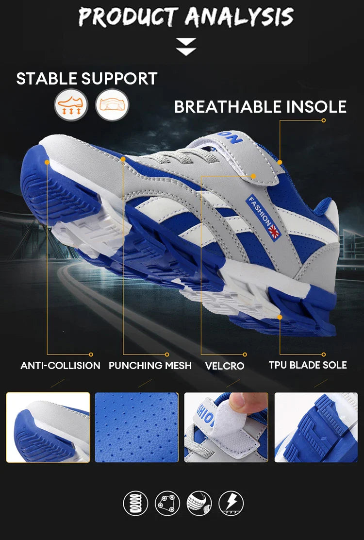 Kids Basketball Shoes for Boys Non-Slip Outdoor Sports Running Sneakers Breathable Children Casual Training Fashion Shoes