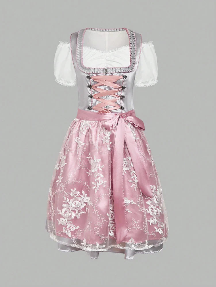 German Traditional Skirt Women's Three Piece Suit, Munich Oktoberfest Costume, Bavarian Style Halloween Carnival Costume