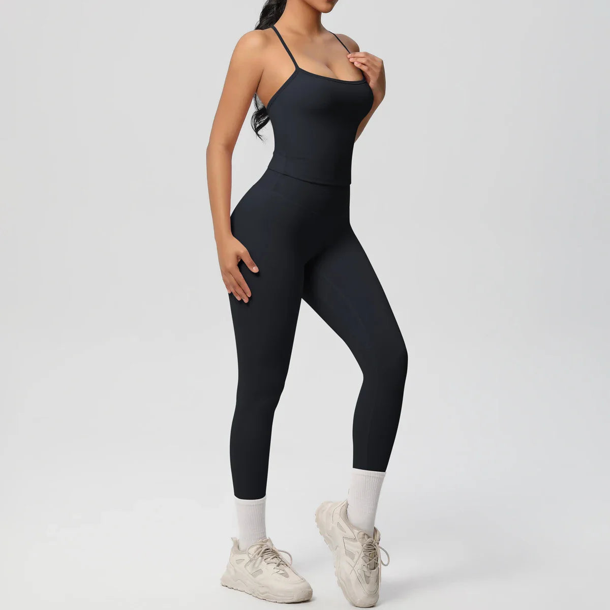Halter Yoga Top Set Fitness Gym Suit Training Sleeveless Sport Gym Tops Crossover Back Sports Underwear  Tummy Control Slimming