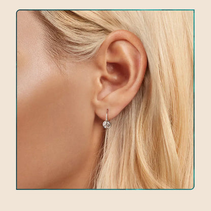 0.5CT Round Moissanite Ear Buckles 925 Sterling Silver Classic Hoop Earrings Hypoallergenic Earrings for Women MSE061