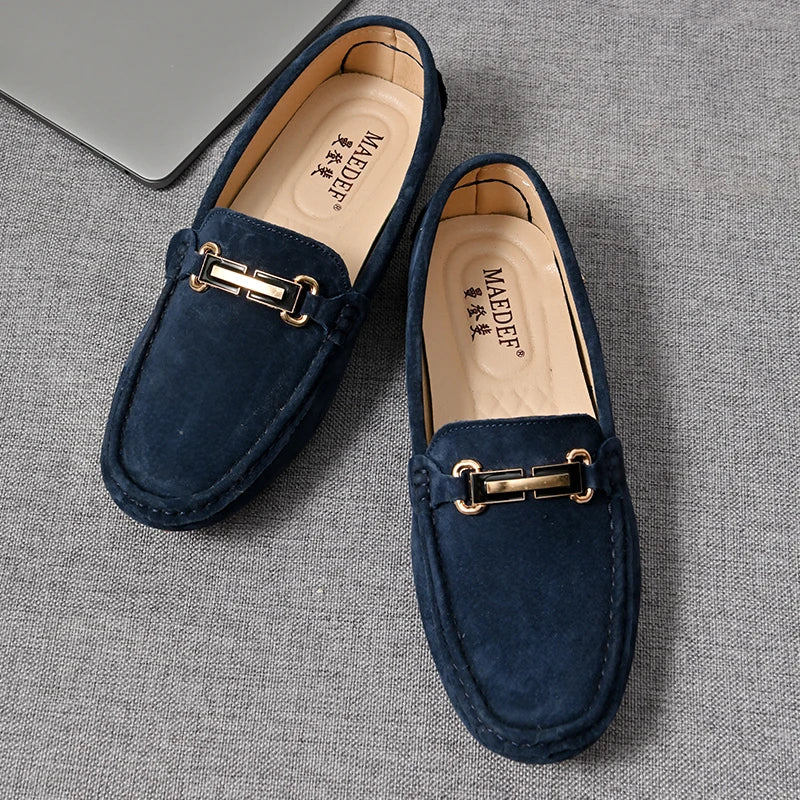 Men Fashion Luxury Leisure Leather Loafers Shoes Slip on Soft Comfortable Non-slip Driving for Men