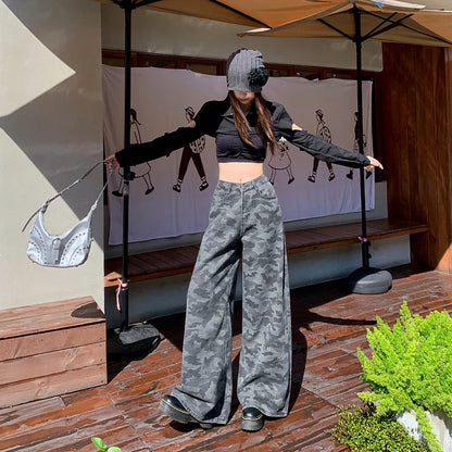 Women Pants High Waist Women's Overalls High-waist Jeans