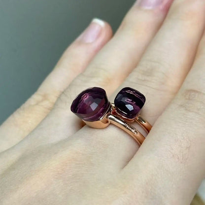 Classic and Petite Ring Set for Women Colorful Cyrstal Fashion Jewelry Gift Vanlentine's Day