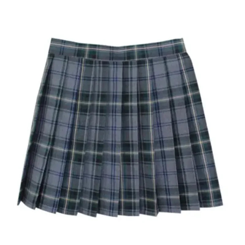 Summer Women High Waist Pleated Plaid Skirts Mini Tennis Skirt Harajuku JK Japanese School Uniform Short A-Line Mini Skirt Girl