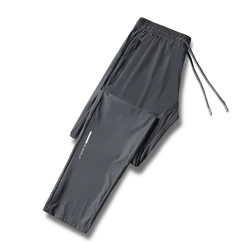 Running Pants Reflective Quick Dry Summer Jogging Trousers Men Gym Thin Cool Male Fishing Hiking Sports Long Pants Breathable