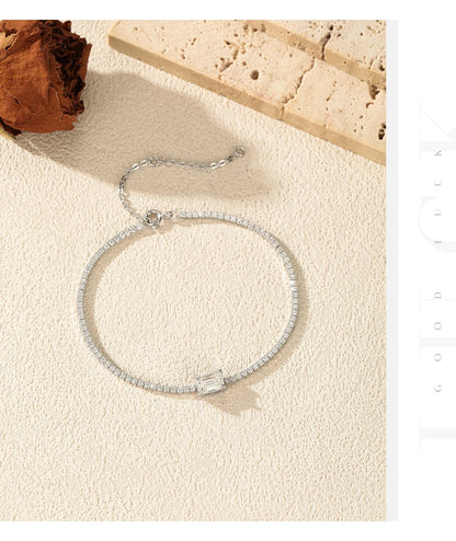 1CT Emerald Cut D Color Moissanite Tennis Bracelet 925 Sterling Silver Wedding Elegant Bracelets For Women Daily Jewelry