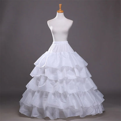 Full Shape Hoop Skirt 5 Ruffles Layers Ball Gown Petticoat Underskirt Slip for Wedding Dress Adjustable Waist