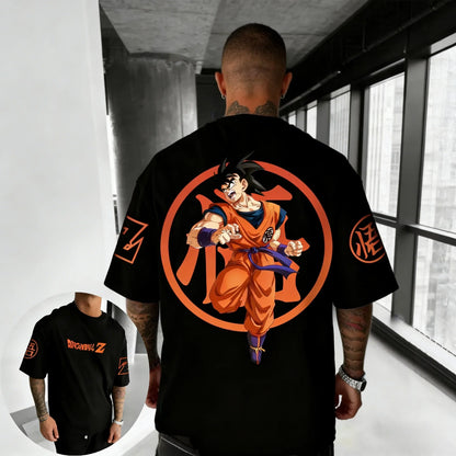 Oversized Cotton T-shirt Summer Printed Men's Street Hip Hop Loose Casual Short Sleeve Top