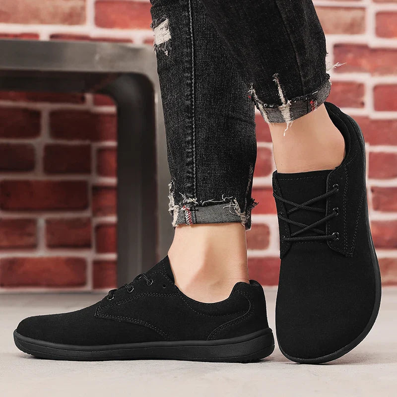 Men's Sneakers With Wide Toe Nose Feet Minimalist Cow Suede Leather Upper Casual Man Shoes Footwear For Woman