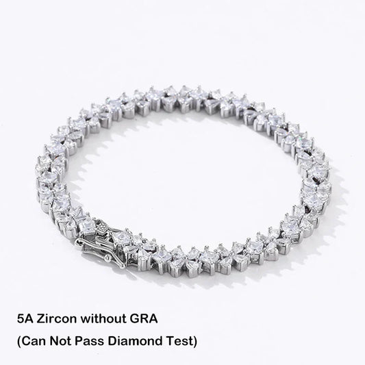 Original Clover Pear Cut Zircon Tennis Bracelet for Women Lady S925 Silver High Carbon Gemstone Link Bracelets Wholesale