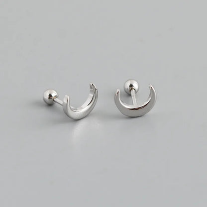 925 Sterling Silver Fashion Korean Petal Screw Bead Stud Earrings for Women Charm Ear Bone Piercing Jewelry Accessories