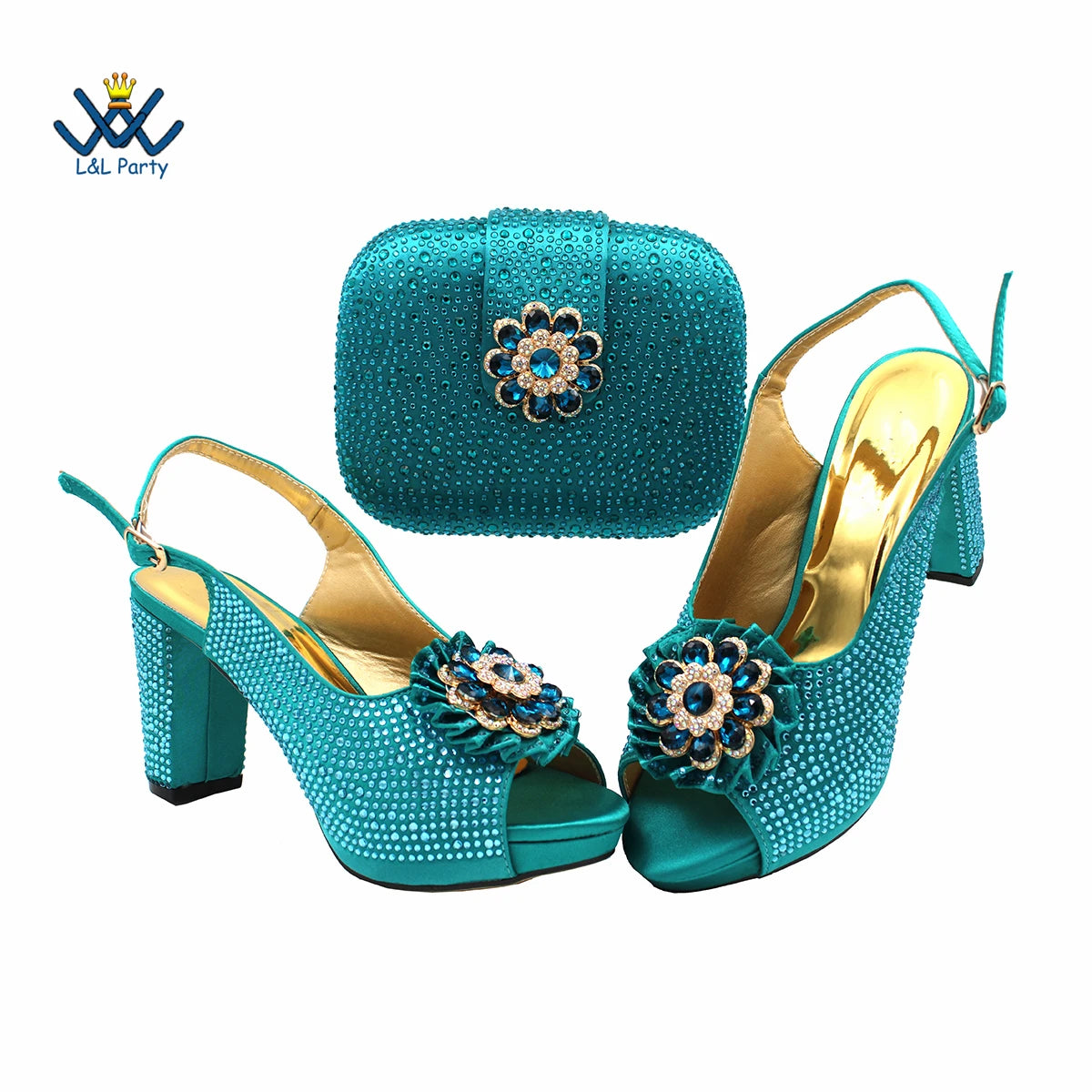 Latest African Women Shoes and Bag Set in Royal Blue New Design Italian Ladies Pumps for Garden Party