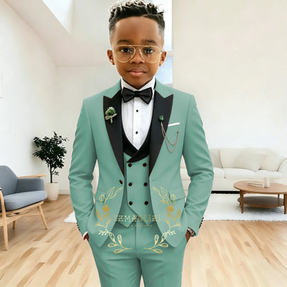 Pink Peaked Lapel Boy Formal Suits Dinner Tuxedos Boys Groomsmen Kids For Wedding Party Prom Suit Wear Ensembles De Blazers