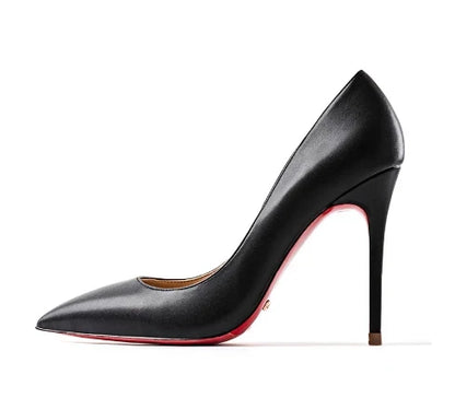 12CM Brown Patent Leather Pumps Women Red Bottom Heels Elegant High Heeled Stilettos Evening Shoe for Party