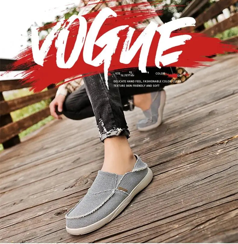 2024 Summer Men Canvas Shoes Espadrilles Breathable Casual Shoes Men Loafers Comfortable Ultralight Lazy Boat Shoes Big Size 47