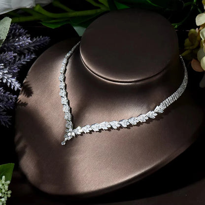 4pcs Necklace and Earrings Set AAA Cubic Zircon Jewelry Set for Dubai Nigeria Women Bridal Wedding Accessories N-119