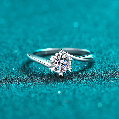 0.5ct 5mm Moissanite Ring Lab Diamond Solitaire Ring for Women Engagement Promise Bands Wedding Band Fine Jewelry