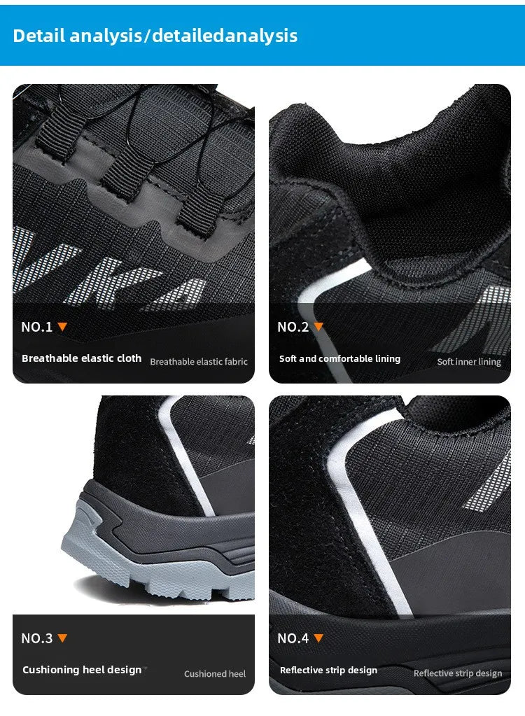 Labor Protection Shoes Anti Smashing AntiStabbingAnti Slip Protection Steel ToeShoes Wear-resistantShoes Men's Safety Work Shoes