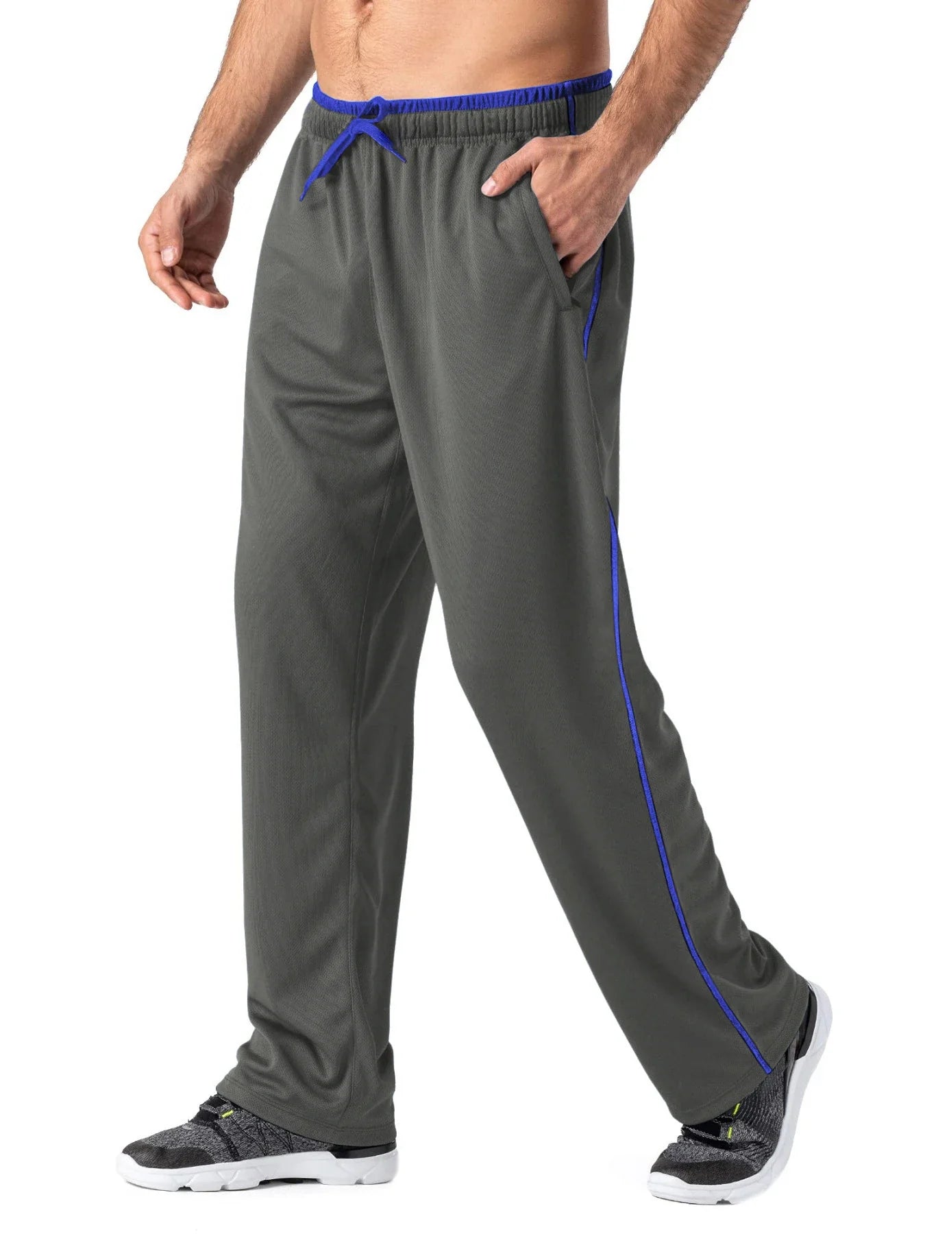 Men's Quick Dry Lightweight Elastic Outdoor Hiking Jogging Running Pants Straight Fitness Gym Exercise Yoga Sweatpants