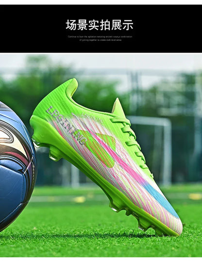 New Men Football Boots Outdoor Non Slip Match Boys Breathable Soccer Shoes Sport Adult Cleats Training Long Spikes Comfortable