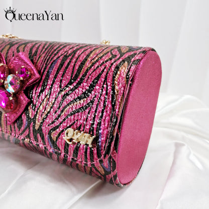 Women Elegant Gold High Heel Shoe and Matching Bag Set with Rhinestone Accents Stylish Peep Toe Design for Party