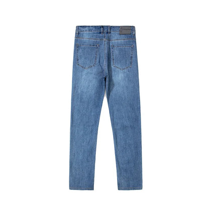 Summer Thin Mens Clothing Cowboys Slim Straight Jeans Men Denim Pants Casual Regular Fitness Men's Trousers Light Blue 2026 Y2K