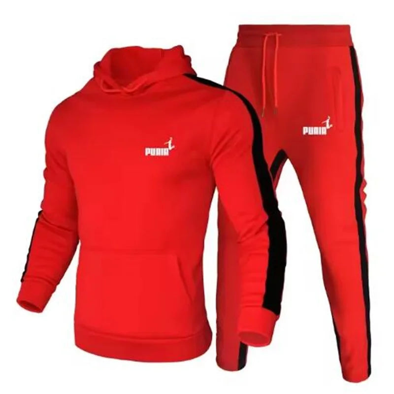 Special offer for the autumn 2025 men's sports suits. Men's two-piece outdoor sports outfit. Men's hooded sweatshirt. Fashionabl