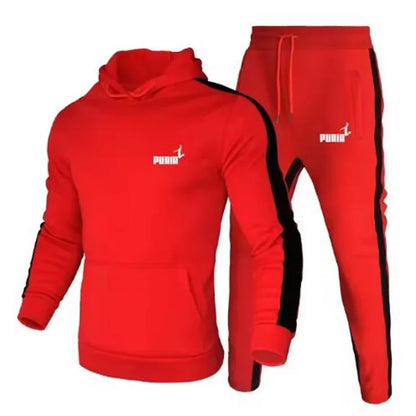 Special offer for the autumn 2025 men's sports suits. Men's two-piece outdoor sports outfit. Men's hooded sweatshirt. Fashionabl