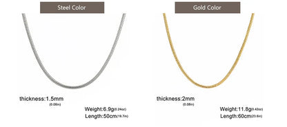 Round Snake Chain Necklace for Women Men Stainless Steel Link Chain 0.9mm 1.2mm 2mm Chains Choker Fashion Jewelry Gifts