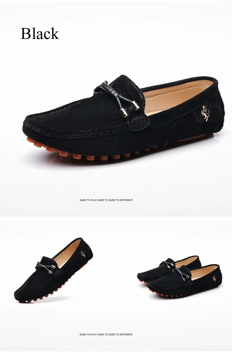 Sapatos Mocassim Masculinos de Luxo Tam. 48, Loafers de Couro Camurça Masculinos, Sapatos Mocassins Slip-on Antiderrapantes para Dirigir para Homens