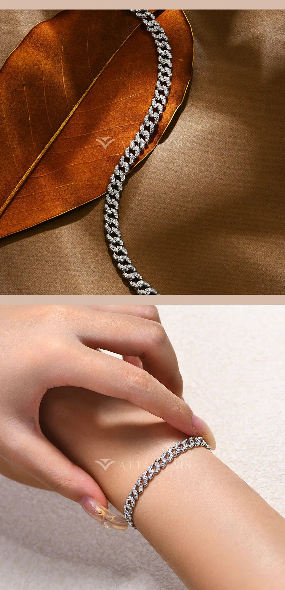 S925 Silver Moissanite Cuba Chain for Man Women 18K Gold Plated Full D VVS1 Color Tennis Bracelets Top Quality Jewelry