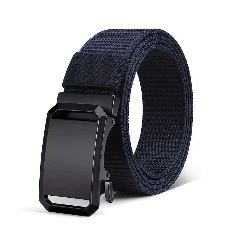 New Automatic Buckle Belt, Canvas Tactical Workwear Casual Outdoor Military Training Pants Belt For Men
