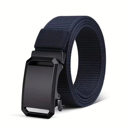 New Automatic Buckle Belt, Canvas Tactical Workwear Casual Outdoor Military Training Pants Belt For Men