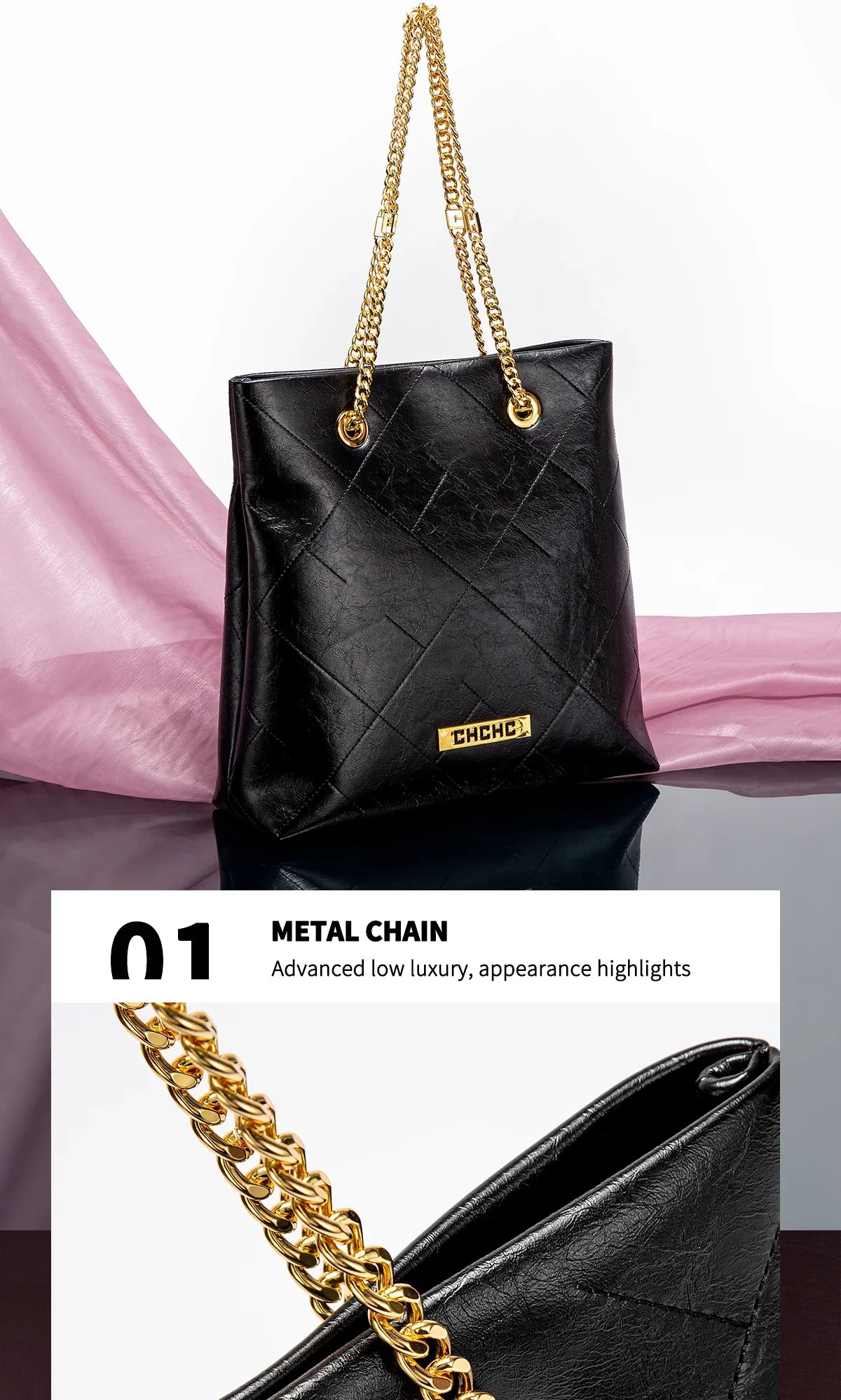 Women's Tote Bag 2025 New High Quality Chain Bag Women's Shoulder Bag Business Commuter