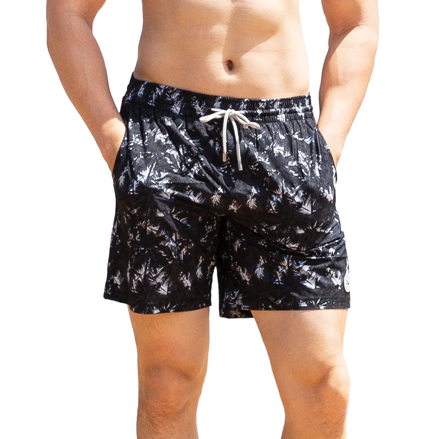 Beach Men's Swim Shorts Flower 3D Printed Surfing Board Shorts Quick Dry with Mesh Lining and Pockets Struck Shorts