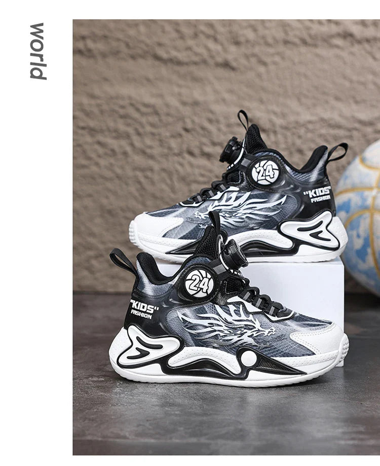 Luxury Boy Sneaker 2025 New Fashion Outdoor Kids Basketball Shoes Soft Sole School Children Sports Shoes for Boy 4 To 12 Years