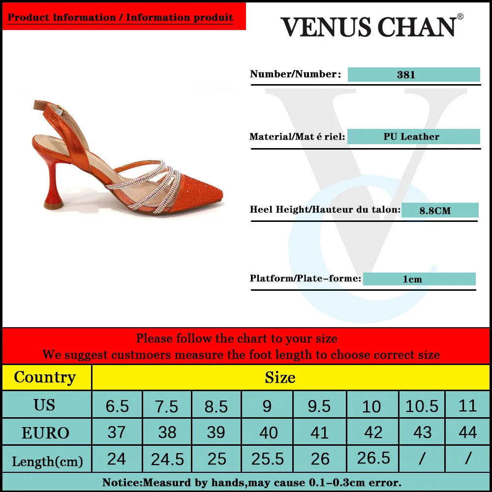 Newest INS Style Orange Color Elegant High Heels Nigeria Popular Design African Ladies Shoes And Bag Set