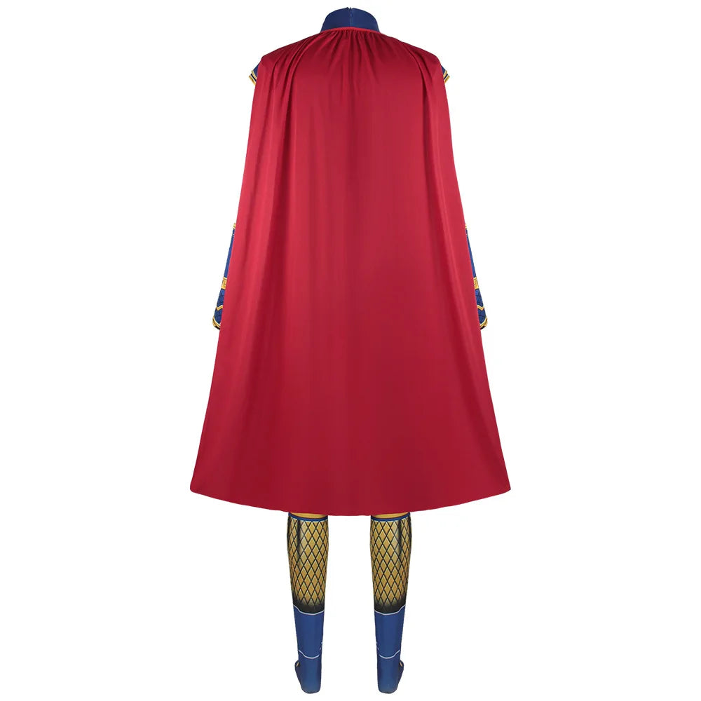 Thor Jane Cosplay Costume Adult Boys Girl Jumpsuit Halloween COS Bodysuit Carnival Party Outfits Cape for Men Women Boy Girl