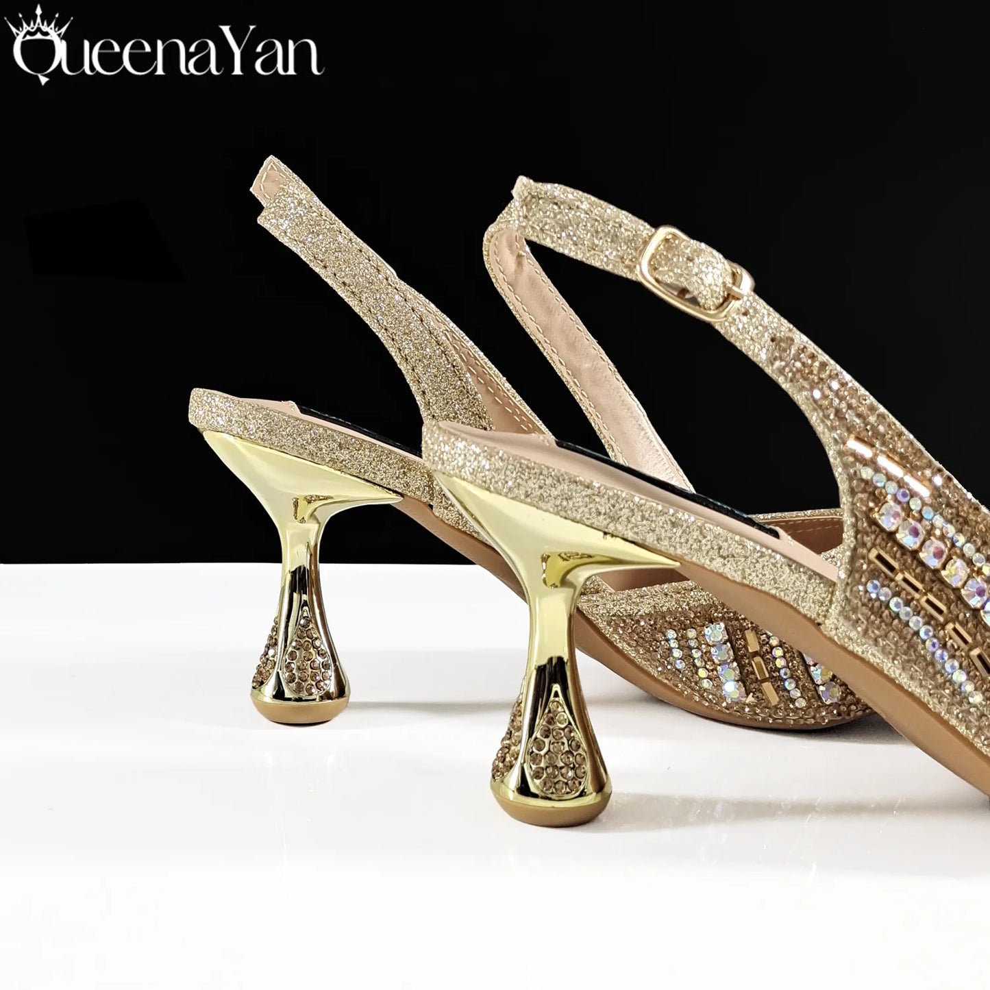 Newest INS Style Elegant High Heels Pointed-Toe Nigeria Popular Design African Ladies Shoes And Bag Set